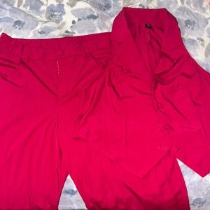 Vest blazer and wide pant suit set